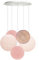 CREATIVECOTTON Dreistrahlige höhenverstellbare LED Hängelampe mit handgearbeiteten Kugeln aus Baumwolle (Home Sweet Home - 5-flammig)