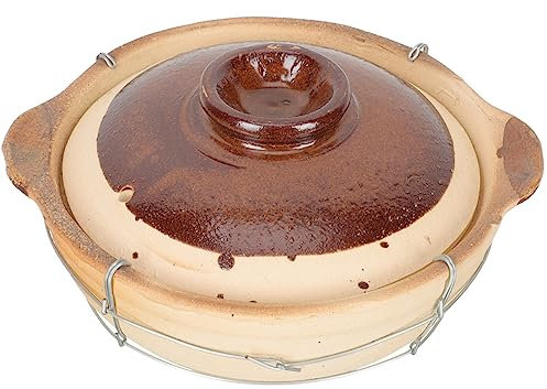 SHERCHPRY Clay Pot With Lid, Casserole Cooking Pot Japanese Hot Pot Claypot Rice Pot Casserole Dish For Soup Dinner