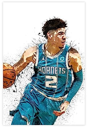 ZAPORA Lamelo Ball Poster Basketballspieler (2) Leinwand Poster Wandkunst Dekor Druck Bild Gemälde für Wohnzimmer Schlafzimmer Dekoration ungerahmt 30 x 45 cm