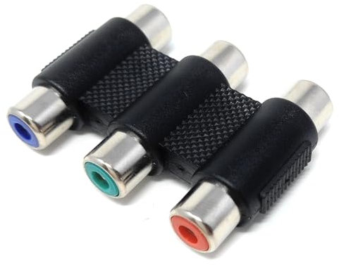 DRUT Triple RCA to RCA Phono Video Coupler Component RGB Red Green Blue Cable Adapter