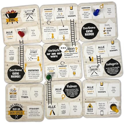 Monsterzeug Trinkspiel to Go, Bierdeckel Kartenspiel, Trinkspiel mit Brettspiel-Elementen, Untersetzer Spiel, Grill Spiel, Partyspiel für Erwachsene ab 18 Jahren