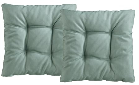 XDREAM Interior 2er Set Stuhlkissen türkis | Bequemes Sitzkissen für Küchen, Esszimmer und Gartenstühle | Öko-Tex Zertifiziert | produziert nach deutschem Qualitätsstandard | 38 x 38 x 6 cm
