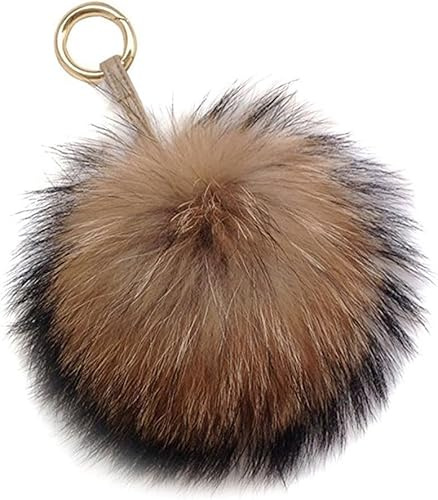 Fuchspelz Kaninchenfell Pom Pom Anhänger - Schlüsselanhänger & Taschenanhänger, Pelz Bommel Ball