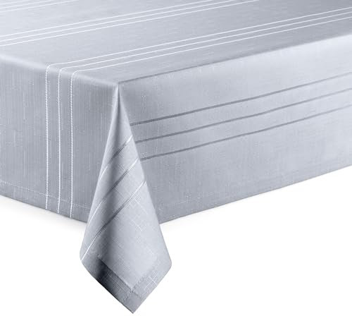 Hochwertige Tischdecke mit Saumrand Eleganza Hellgrau Eckig 135 x 200 cm pflegeleicht