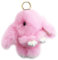 Xsclpomddy Adorable porte-clés lapin en peluche - Porte-clés pompon - Pendentif de sac à main - Clé de voiture, Rose, 15cm
