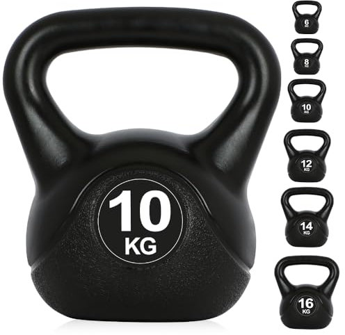 Panana Core Balance Kettlebell, HDPE Coated Kettle Bell Weights for Strength Training, Kettle Bells for Home Gym Fitness, 6KG, 8KG, 10KG, 12KG, 14KG, 16KG (6, Kilograms)