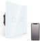 JIMEIDA Smart Touch Lichtschalter Weiß Glas Panel 600W Smart Lichtschalter für Alexa, Google Home, 2 Gang mit Status-LED, Neutralleiter Erforderlich