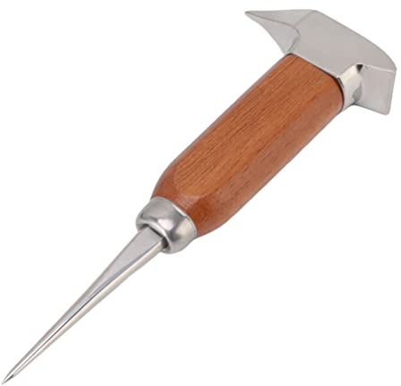 Ice Pick Picador de Hielo de Acero Inoxidable 304 con Mango de Madera para Hacer Conos de Nieve, Cócteles, Frappe, té Helado y café