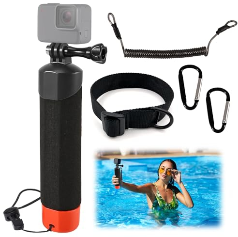 Silkwish Go Pro - Impugnatura galleggiante con cintura di sicurezza, accessorio per sport acquatici Go Pro Hero 11/10/9/8/7/6/5/4/3+, DJI, Xiaoyi e Action camere
