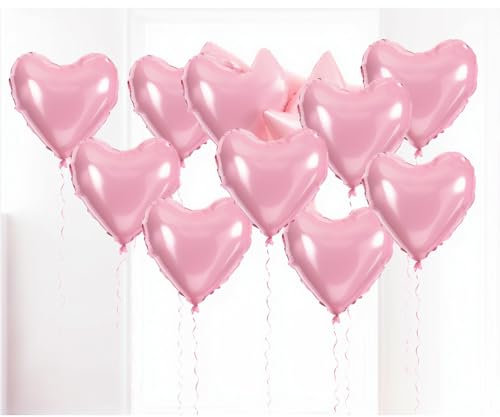 12 palloncini a forma di cuore in Mylar da 45,7 cm, per San Valentino, compleanno, proposta di matrimonio, addio al nubilato, feste di fidanzamento (rosa, 12 pezzi)