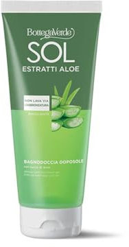 Bottega Verde - SOL Estratti Aloe, Bagnodoccia Doposole, 200 ml, Prolunga l'Abbronzatura, con Succo di Aloe, Azione Emolliente, per Tutti i Tipi di Pelle