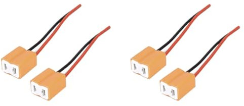 swegel 4 Stück H7 Keramik LED Lampen Fassung Sockel Halter H7 Scheinwerfer Keramik Stecker Adapter Verlängerung Kupfer Kabel H7 Lampen Stecker