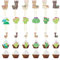 Neikafan Cupcake Topper Alpaka 48 Stück Kaktus Tortendeko Alpaka Cake Topper, Tortenaufleger Alpaka Kuchen Tortendeko Geburtstag für Wald, Tiermotiv, Babyparty, Party, Tischdekoration