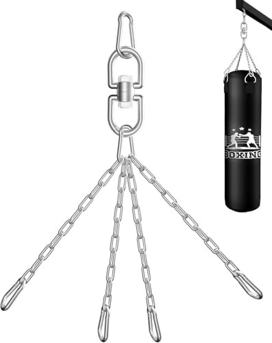 YORWHIN Cintre pour sac de frappe, rotation à 360 °, chaîne pivotante en acier inoxydable avec 4 mousquetons, support de suspension pour sac lourd, balançoire, trapèze, yoga et hamac
