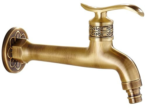 SXWYLZ Robinet Exterieur Jardin Laiton Robinet D'Eau Froide Applique Mural Robinet Extérieur Robinet Mural Extérieur Long Rallonge Robinet Exterieur Robinet Antigel
