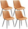 SONGMICS Esszimmerstuhl 4er Set, Küchenstuhl, Samt, Polsterstuhl, bis 120 kg belastbar, Stahlbeine, Gebogene Rückenlehne, für Esszimmer, Küche, karamellbraun-tintenschwarz LDC090K14