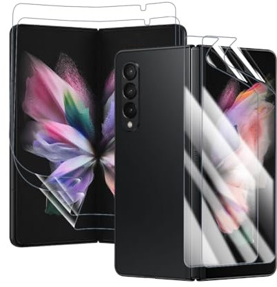 Hhfcryst Film Hydrogel de Protection pour Samsung Galaxy Z Fold 3, 2+2 Pièces TPU protections d'écran HD Transparent Souple(Verre non trempé)