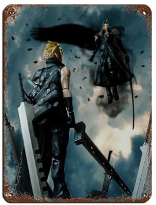 HGEIK Anime Final Fantasy VII Poster (2) Blechschild, Vintage, Metall, Pub, Club, Café, Bar, Zuhause, Wandkunst, Dekoration, Poster, Retro, 30 x 40 cm