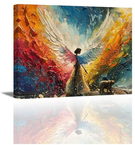 Piy Painting Modern Wandbilder, Leinwand Wandkunst Mädchen, Flügel Leinwand Wandkunst, Wandkunst Bild, Wandkunst Gemälde Für Badezimmer Wohnzimmer Büro Schlafzimmer Küche, 30x40 cm