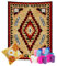 Knüpfen Set Knüpfteppich Zum Selber 69 x 102 cm knüpfen Knüpfen Set Erwachsene, Knüpfset Teppich KnüPfen Set Erwachsene Latch Hook Kit Selbst Knüpfen Set für Erwachsene KnüPfen