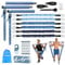 ALongSong Fitnessbänder Set mit 6 Widerstandsbänder 20-180Lbs oder 20-240Lbs & Pilates-Stange, Griffe, Türanker für Fitness Widerstandsbänder Krafttraining Fitnessgeräte für Zuhause