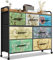 KIRVOVIY Bedroom Chest of Drawers, 7 Fabric Drawers, Clothing Storage Cabinet with 4 Castors, Wood Top and Metal Frame, for Living Room