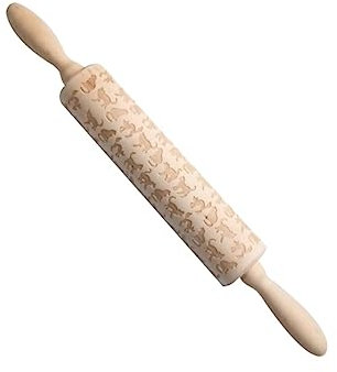 Garneck Holz Nudelholz Mit Katzenmuster Prägung Embossing Rolling Pin Für Backen Teigrollen Aus Langlebigem Holz Mit Rutschfestem Griff Für Pasta Kekse Und Fondant Geschenk