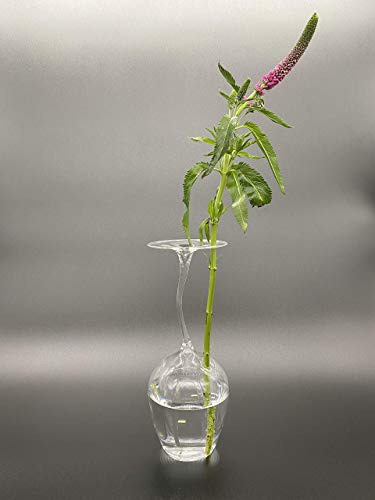 Rotweinglas als Vase Rosenvase handgefertigt originell Handarbeit