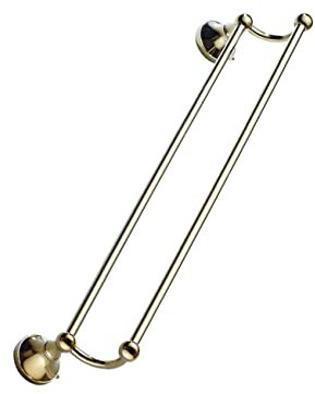 Anneome Porte-Serviettes Mural Double en Laiton 55 Cm, Finition Dorée, Résistant à L'humidité, Adapté Salle De Bain Cuisine, Cintre à Serviettes Pratique pour Rangement