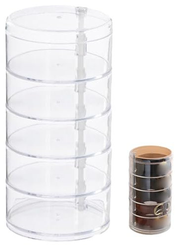 Organizzatore della cintura, supporto per cintura in plastica trasparente a 5 strati, organizzatore di cassetti rotanti da 4, 5x8, 7 pollici per cassetto dell'armadio, cravatta, orologi, gioielli, tru