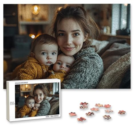 Personalisiertes Fotopuzzle, Personalisiert Puzzle 1000/1500/2000/3000/4000/5000 Teile Erwachsene, Gestalte Selbst Puzzle mit Bild, Holzpuzzle mit Eigenem Foto, für Valentinstag, Weihnachten, E-61