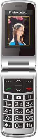 Beafon, SL645, Silverline, Seniorenhandy mit SOS Notruftaste, Klapphandy, XXL Innendisplay 2,8 Zoll(7,11cm)/ XXL Farbaußendisplay 1,77 Zoll(4,49cm), Kamera 3,0 MP, Silber,
