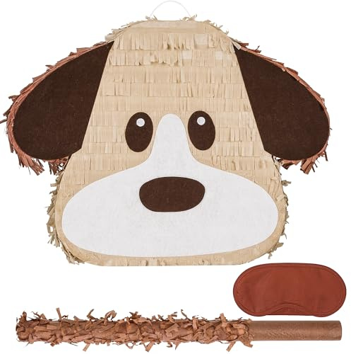 Birchio Piñata-Set für Hunde, mit Bandage und Fledermaus (41,5 x 32,6 x 10 cm), perfekt für Kindergeburtstage, Mexikanische Mottopartys, Dekorationen