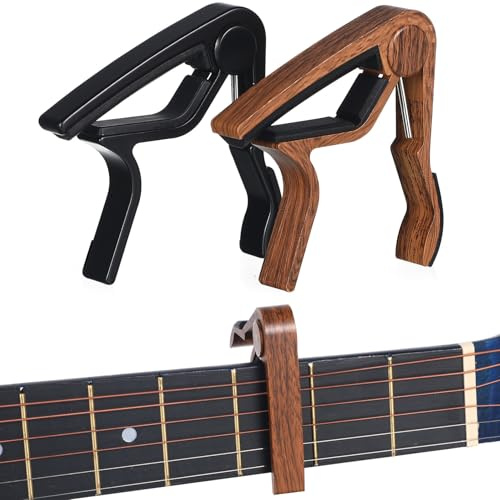 ELAYARD 2 Stück Kapodaster für Akustikgitarre Gleichmäßiger Druck Gitarren Capo Ersatz Ergonomisch Allgemein Kompatibel