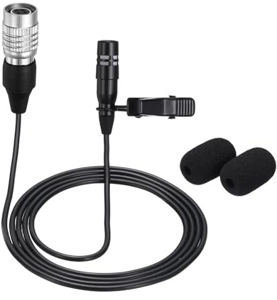 sourcing map Lavalier Lapel Microphone, Audio-Technical Type Plug | Condenser Collar Microphone 1m Wired Unidirectional Condense Mini Lapel Mic for Presenters Musicians Actors