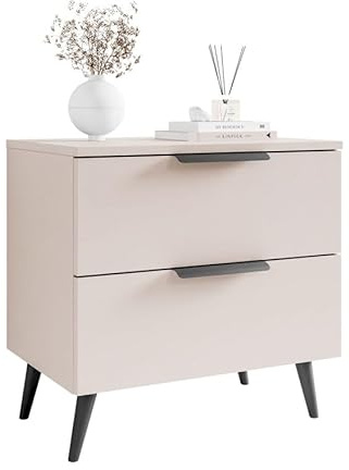 Lookway Nachttisch LINA Kaschmir 2S mit LED, 55x55x37 cm | 2S, mit LED