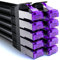 deleyCON 10x 0,5m CAT7 Cable de Red - 10 Gigabit - Corto 50cm RJ45 Ethernet (Cobre, Blindaje SFTP PiMF) - para LAN DSL Switch Módem Router Patch Panel CAT6 CAT5 - Negro
