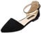 Jamron Women Pointed Toe Velvet Ballerinas Elegant D'Orsay Pumps Flat Dress Shoes Black SN02330 UK6