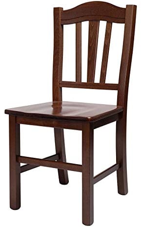 Totò Piccinni ORDINE MINIMO 2pz, Sedia SILVANA in legno di faggio, ALTISSIMA QUALITA', robusta 8Kg, già montata (Noce, Seduta Massello)