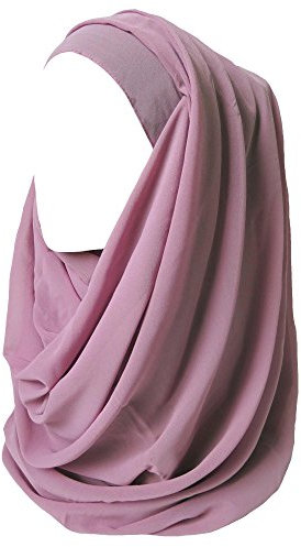 Lina & Lily Hijab pour Femmes Mousseline Foulard Écharpe Turban Châle Islamique (Vieux Rose)