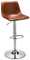 Ibbe Design 2er Set Cognac Braun Kunstleder Höhenverstellbar Barstühle 360° Drehbar Barhocker mit Lehne Aaron, 46x57x110 cm