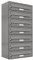 AL Briefkastensysteme 7er Briefkastenanlage Aluminiumgrau RAL 9007, Premium Briefkasten DIN A4, 7 Fach Postkasten modern Aufputz