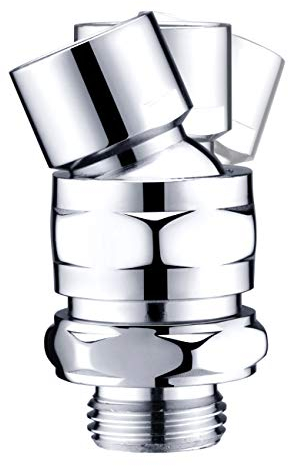KLXHOME Duschkopf-Adapter mit Kugelgelenk, verstellbar, Universal-Duschkomponente chrome
