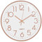 Outpicker Wanduhr Ohne Tickgeräusche 30cm Modern Quartz Lautlos Wanduhr Schleichende Sekunde, für Wohnzimmer Kinderzimmer Küche (Weißes Roségold)