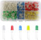 YIXISI 400 Stücke 3mm LED Leuchtdiode, LED Dioden Set, Rundkopf LED, 5 Farben (80 Stücke Jede Farbe), Weiß Rot Gelb Grün Blau