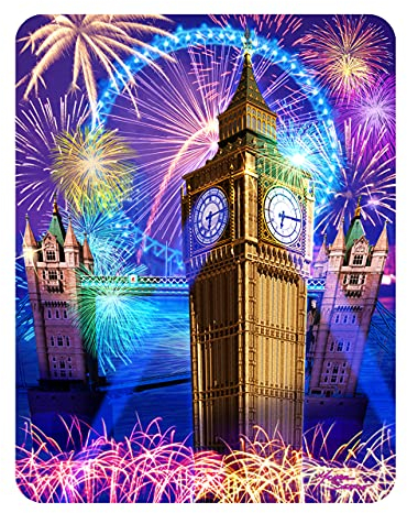 3D LiveLife Magnet - London Eye & Big Ben von Deluxebase. Linsenförmige 3D London Kühlschrankmagnet. Dekoration für Kinder und Erwachsene mit Kunstwerk lizenziert von bekannt Künstler, Michael Searle