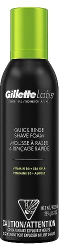 Gillette Labs Quick Rinse Lightweight Shave Foam for Men, Shaving Foam that Helps Protect the Skin, 8.1 OZ
