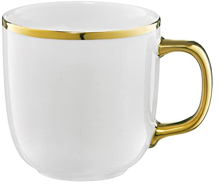 AMBITION Kaffeebecher Royal 330 ml Porzellanbecher Kaffeetasse Becher groß Kaffee Tee Cappuccino Milch mehrfarbig gold