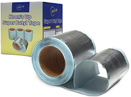 NOON'S UP Ruban adhésif en butyle étanche pour réparation de camping-car, tuyau, béton, surface en acier - 4 m (longueur) x 1 mm (épaisseur)