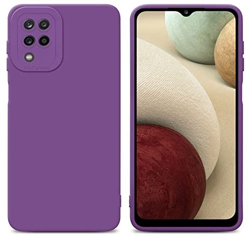 Cadorabo Hülle kompatibel mit Samsung Galaxy A12 / M12 Schutzhülle TPU Silikon Case Liquid Design mit Kameraschutz Slim Kratzfest Weiche Gummi mit Rundumschutz Case Hülle für Galaxy A12 / M12 in Lila